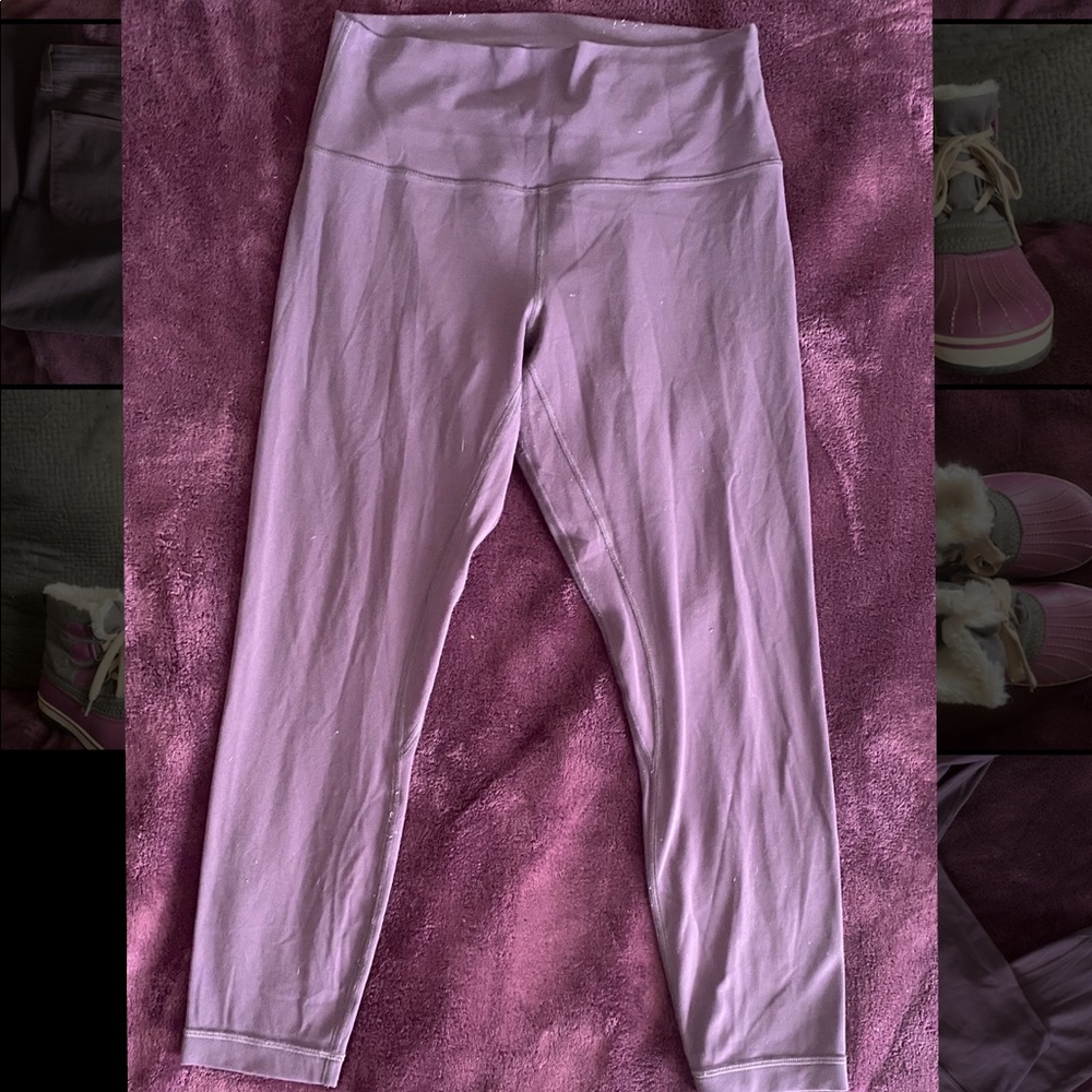 Burgundy Wunder Under Lululemon leggings 28”